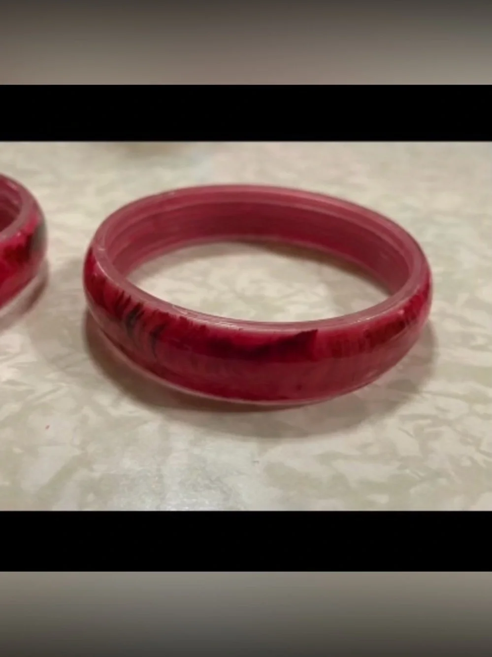 Red Plastic Childs Size Red Bangle Bracelet Set #7750 you get both